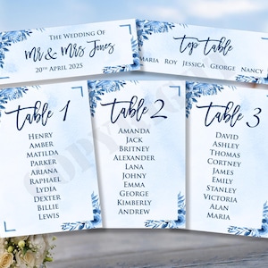 1 x Cartão de assento de mesa personalizado para cerimônia de casamento Plano Ordem do dia Nosso serviço Nome Nomes Quadro Flores Cartões Cartão postal A5