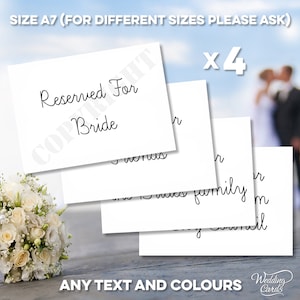 4 x Bomboniere riservate personalizzate Decorazione Sedili per matrimoni Ospiti per feste Battesimo Anniversario Fidanzamento Nomi dei tavoli Segnaposto