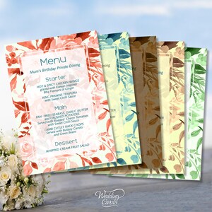 10 x Cartões de Menu Personalizados Decoração de Mesa de Lugar Casamento Casamento Festa de Aniversário Plano de Ocasião Especial Bebidas Comida Buffet Conjunto