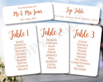 Personalized Wedding Table Place Card: Custom Color, Rounded Edges