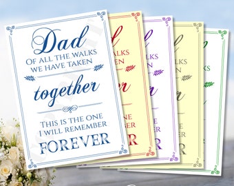 Personalised Of all the walks we have take together This is the one I will remember FOREVER Will you walk me down the aisle Stand by me Card