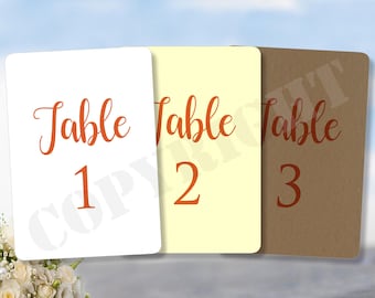 Personalized Wedding Table Numbers: A6 Rounded Edge Place Cards