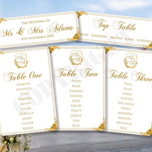 1 x Cartão de lugar de mesa personalizado para o plano de casamento Ordem do dia Nosso serviço de casamento Nome Bordas arredondadas Efeito Flores Nomes Cartões A5