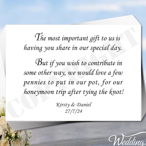 10 x Tarjetas personalizadas para deseos de invitados, dinero, cumpleaños, bodas, pozos de los deseos, regalos para la luna de miel, dinero en efectivo, regalos novedosos para las vacaciones, tamaño A7