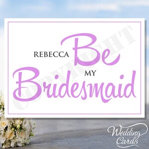 パーソナライズされた「Be My Bridesmaid」フラワーガールの花嫁介添人、花嫁介添人、花嫁介添人カード、結婚式招待状、パーティーのお祝い、ポストカード、A6
