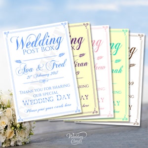 Decorazione personalizzata per la cassetta postale del matrimonio Grazie per aver condiviso il nostro giorno speciale Invia qui le tue cartoline Cerimonia Sposa Sposo Cartello A4