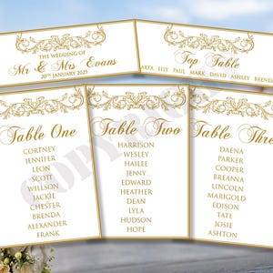 1 x Cartão de lugar de mesa personalizado para cerimônia de casamento Plano Ordem do dia Nosso serviço Nome Nomes Celebração Cartões de luxo Marfim Kraft A5