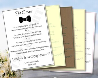 Personalised Bow-Tie Poem Will you be my (any role) Card A6