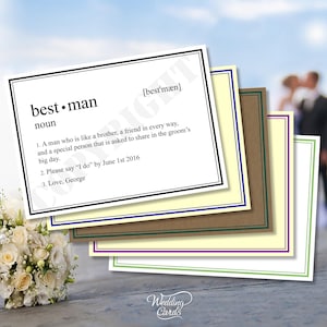 Tarjetas de invitación personalizadas para ceremonia de boda, papel kraft marfil, tamaño A6, para ¿Quieres ser mi padrino de boda? Amigo, acomodador, padrino de boda, paje, portador de anillos