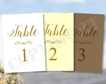 Personalized Wedding Table Numbers: A6 Ivory or White Cards