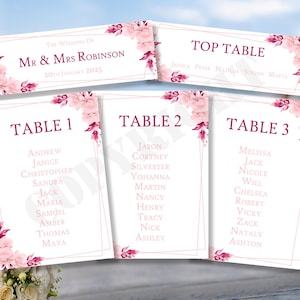 1 x Tarjeta de asiento de mesa personalizada para el plan de ceremonia de boda Orden del día Nuestro servicio Nombre Nombres Flores Tarjetas Kraft marfil A5