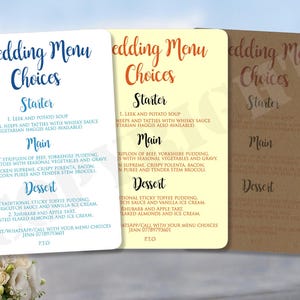 10 x Cartões de Menu Personalizados Decoração de Mesa de Lugar Casamento Casamento Festa de Aniversário Plano de Ocasião Especial Bebidas Comida Buffet Escolhas Conjunto