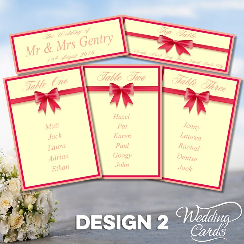 1 X Personalised Table Place Card for Wedding Plan Order of Etsy