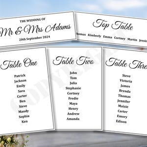 1 x Cartão de assento de mesa personalizado para plano de cerimônia de casamento Ordem do dia Nosso serviço Nome Nomes Cartões de celebração Marfim Kraft A5