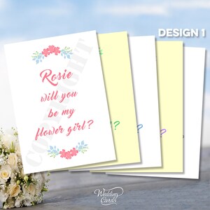 Invitation personnalisée Serez-vous ma fille d'honneur demoiselle d'honneur demoiselle d'honneur Invitation matrone en chef d'honneur Inviter des fleurs roses roses carte florale A6