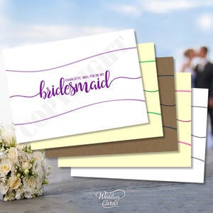 Cartes de mariage personnalisées Lignes courbes Serez-vous mon meilleur homme demoiselle d'honneur demoiselle d'honneur garçon d'honneur huissiere au porteur d'alliances Garçon drôle A6