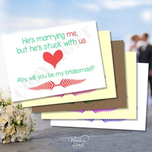 Personalised Will you be my Flower Girl Bridesmaid Maid of Honour Matron Chief Junior Heart Invitation Invite Wedding Cute Sweet Card A6