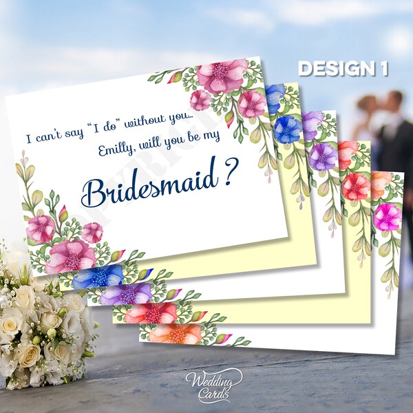 Personalised Will you be my Flower Girl Bridesmaid Maid of Honour Matron Chief Junior Floral Little Invitation Invite Wedding Sweet Card A6