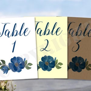 Números de mesa personalizados para bodas, cumpleaños, fiestas, acuarela, nombres, decoración, celebración, comida, flores, tarjetas decorativas en papel kraft blanco marfil, tamaño A6