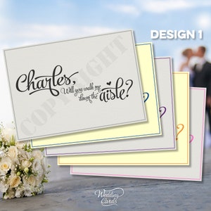 Will you Walk Me Down the Aisle Personalisierte Einladung Einladungskarte Papa Papa Stiefvater Mama Mama Mutter Bruder Onkel Opa Karte A6
