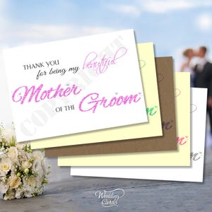Gracias por ser mi hermosa/maravillosa Madre/Padre de la Novia/Novio Padres/Abuelos Tarjeta de Invitación Personalizada para Boda