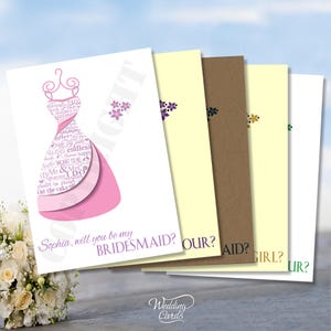 Serez-vous ma demoiselle d'honneur demoiselle d'honneur bouquetière en chef matrone d'honneur diamant mariage personnalisé robe de mariée faire-part carte d'invitation A6