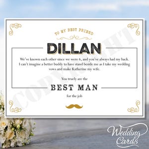 Você seria meu melhor amigo amigo para ficar ao meu lado bigode cerimônia de casamento convite personalizado festa celebração cartão postal A6