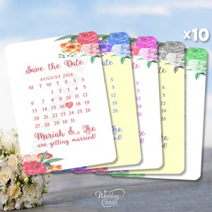 10 x Calendario para guardar la fecha para la boda, compromiso, aniversario, cumpleaños, ceremonia de renovación de votos, invitaciones para fiestas, invitaciones para el día y la noche