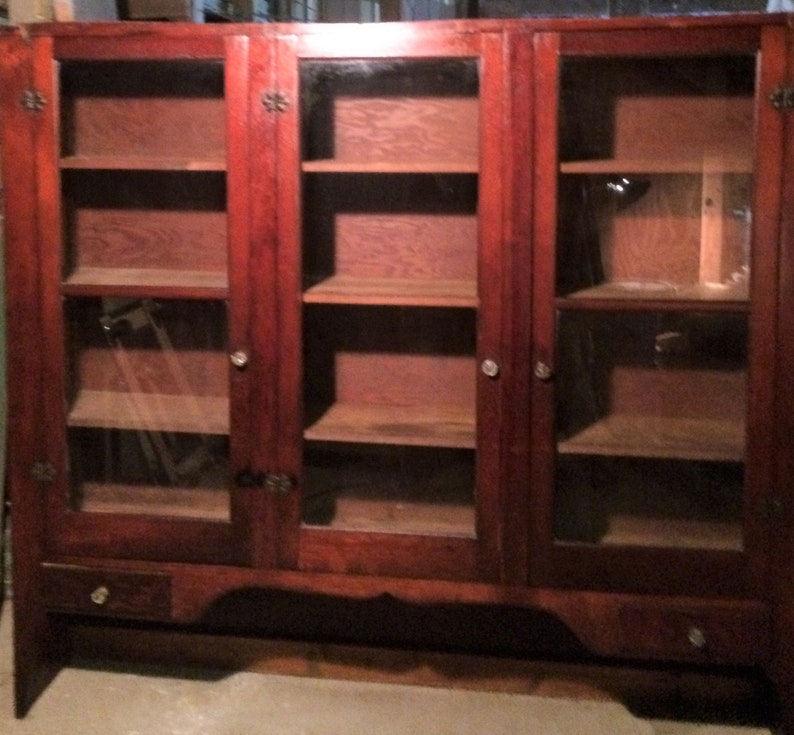 Antique Pine Kitchen Stepback Cupboard Cabinet 102 High Etsy