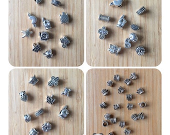 Lot Perles Antique Connecteurs En Argent Pour Bracelets Charms