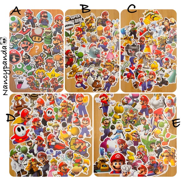 Lot de 25 stickers autocollants Mario