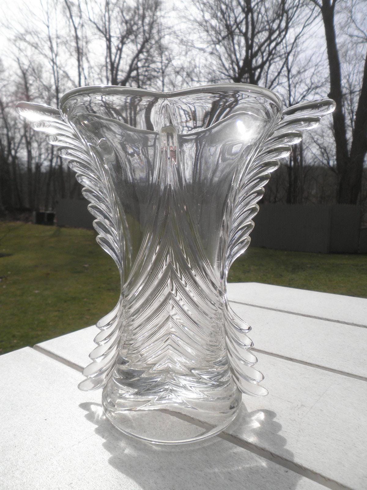 Art Deco Glass Vase - Etsy
