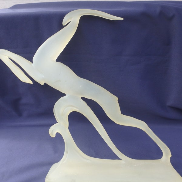 15" Art Deco Lucite Gazelle-- Scarce David Fisher Design From Austin Productions