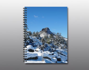 Spiral Notebook - Ruled Line - Thumb Butte Covered in Snow