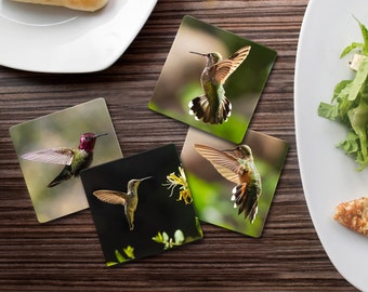 Hummingbirds - Drink Coasters - Hardboard