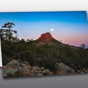 Thumb Butte and The Full Moon - Greeting Card