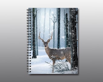 Spiral Notebook - Mule Deer Buck in a Winter Forest