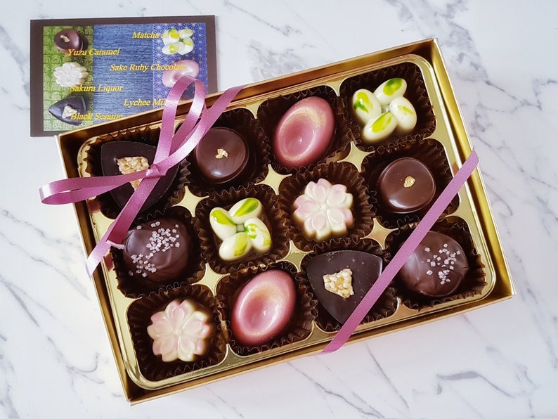 12 Handmade Japanese Chocolate Truffle Matcha Au Lait / Yuzu Etsy