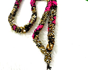 Ankara Scrunchie Lanyard | Stretchy Cotton African Print Badge Holder