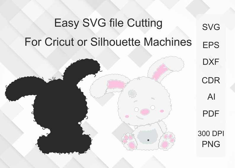 Cut File For Cricut And Silhouette Easter Bunny Clipart Png Baby Bunny Dxf Rabbit Eps Bunny Rabbit Svg Clip Art Art Collectibles