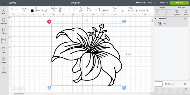 Download Lily Flower Svg Png Dxf Cut Files For Silhouette Flower Clipart Eps Flower Cut File Eps Lily ...