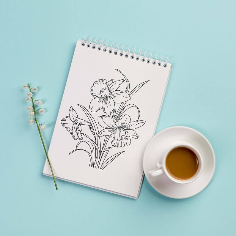Download Narcissus flower Svg Png Clipart Vector Cricut Cut Flower ...