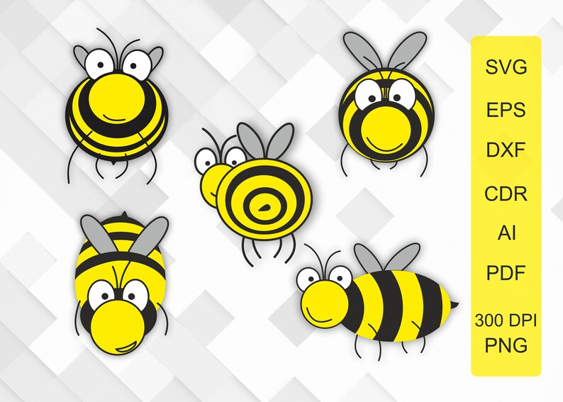 Download Cricut Bee Digital Download Bee Clipart Cute Bee Cut File Bumblebee Clipart Png Bee Bundle Svg Clip Art Art Collectibles