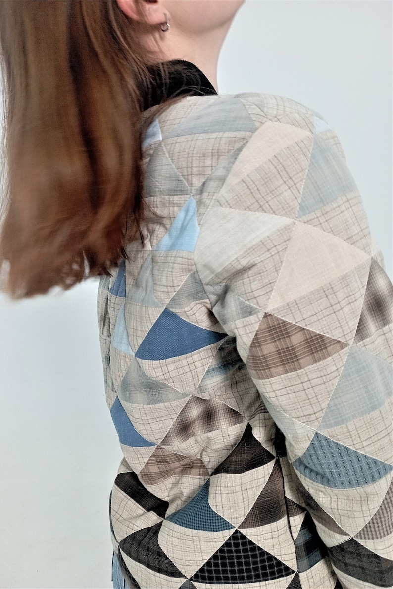 Patchwork Quilted Jacket Cotton Fabric Women's Handmade Etsy