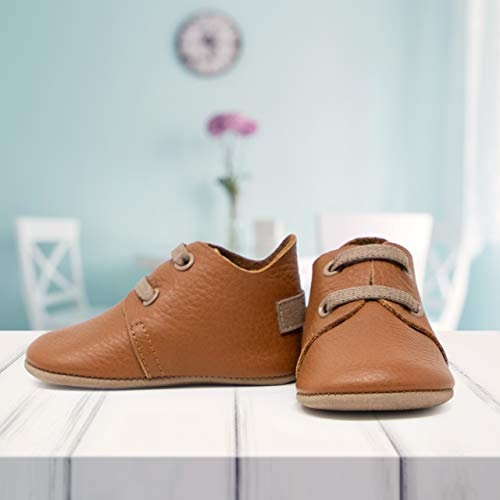 Brown Leather Soft Sole Baby Boy Moccasins Baby Oxford Shoes, Handmad…