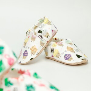 Cupcake Baby Booties: Organic Cotton Moccasins, Non-Slip Baby Shoes