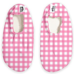 Pink Plaid Baby Water Shoes, Toddler Swimming Shoes, Non Slip Aqua Sports Shoes, Pool, Beach Slippers for Boys and Girls Summer Gift