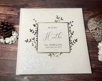Personalised Luxury Edition Traditional Wedding Day Gift Silk Photo Album Scrapbook