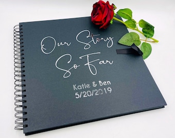 Personalised Our Story So Far Wedding Mr and Mrs, Mr and Mr, Mrs and Mrs, Photo Album, Scrapbook, Guest book Journal