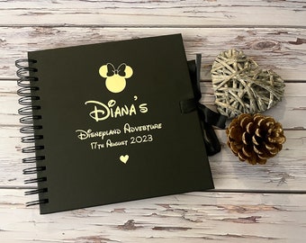 Journal de vacances de voyage DisneyLand personnalisé sur le thème de Disney Album photo cadeau Scrapbook